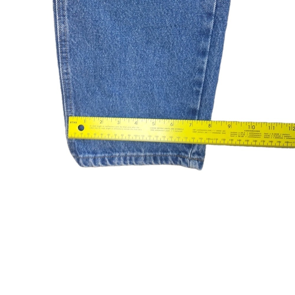 Wrangler 96501DS Mens Blue Denim Straight Leg Regular Fit Jeans 34x29 Distressed - Picture 10 of 16